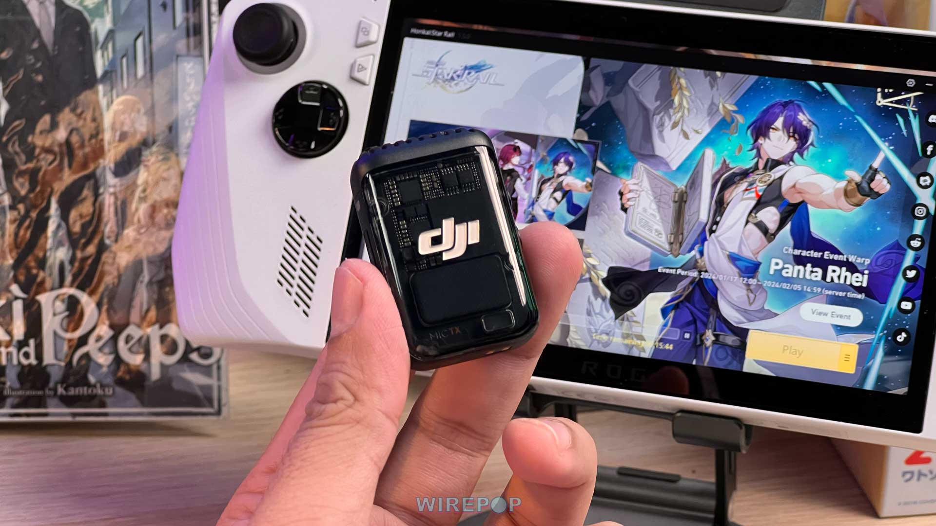 Casing depan DJI Mic 2 yang terlihat transparan