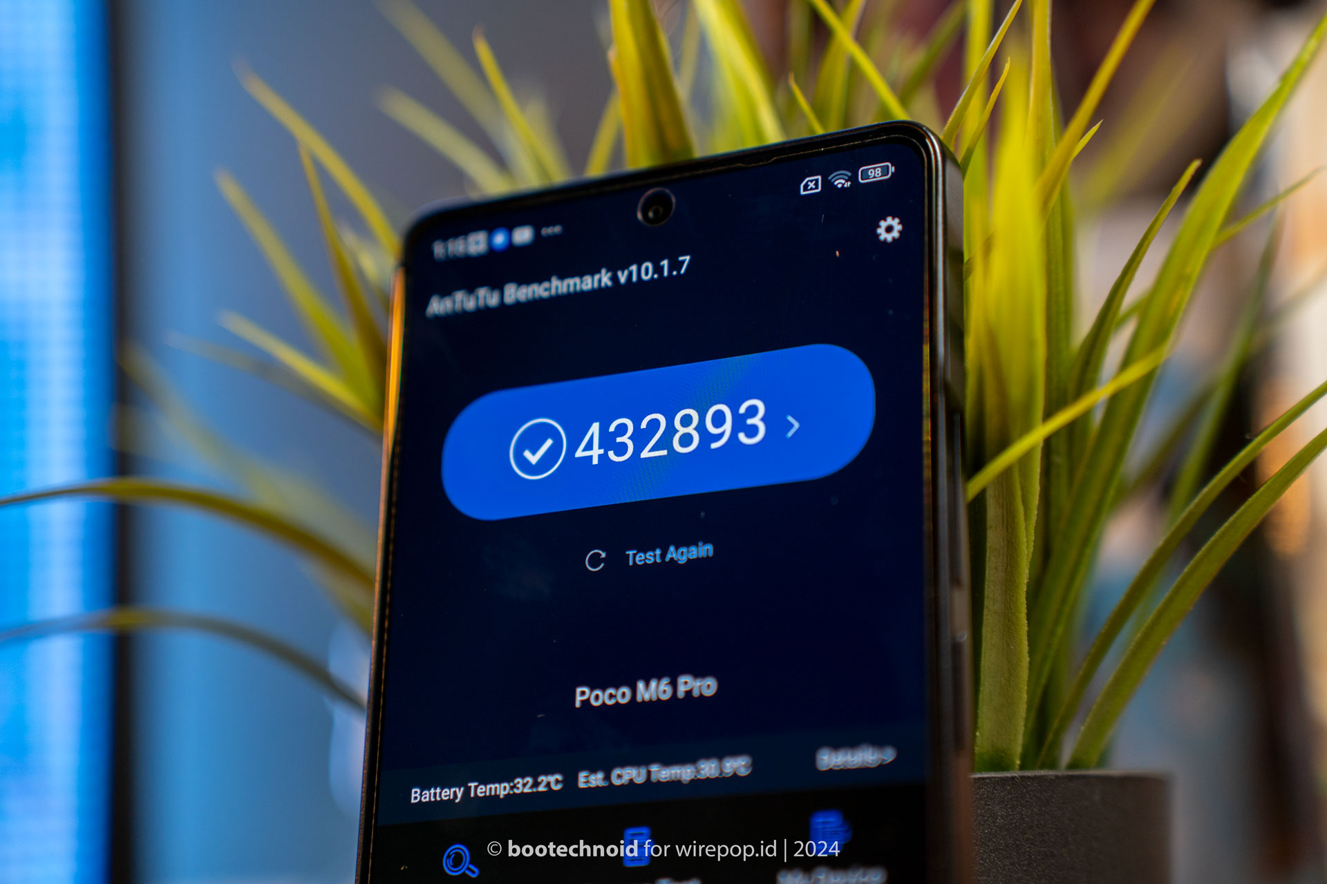 anTuTu score dari POCO M6 Pro yang ditenagai oleh Mediatek Helio G99 Ultra