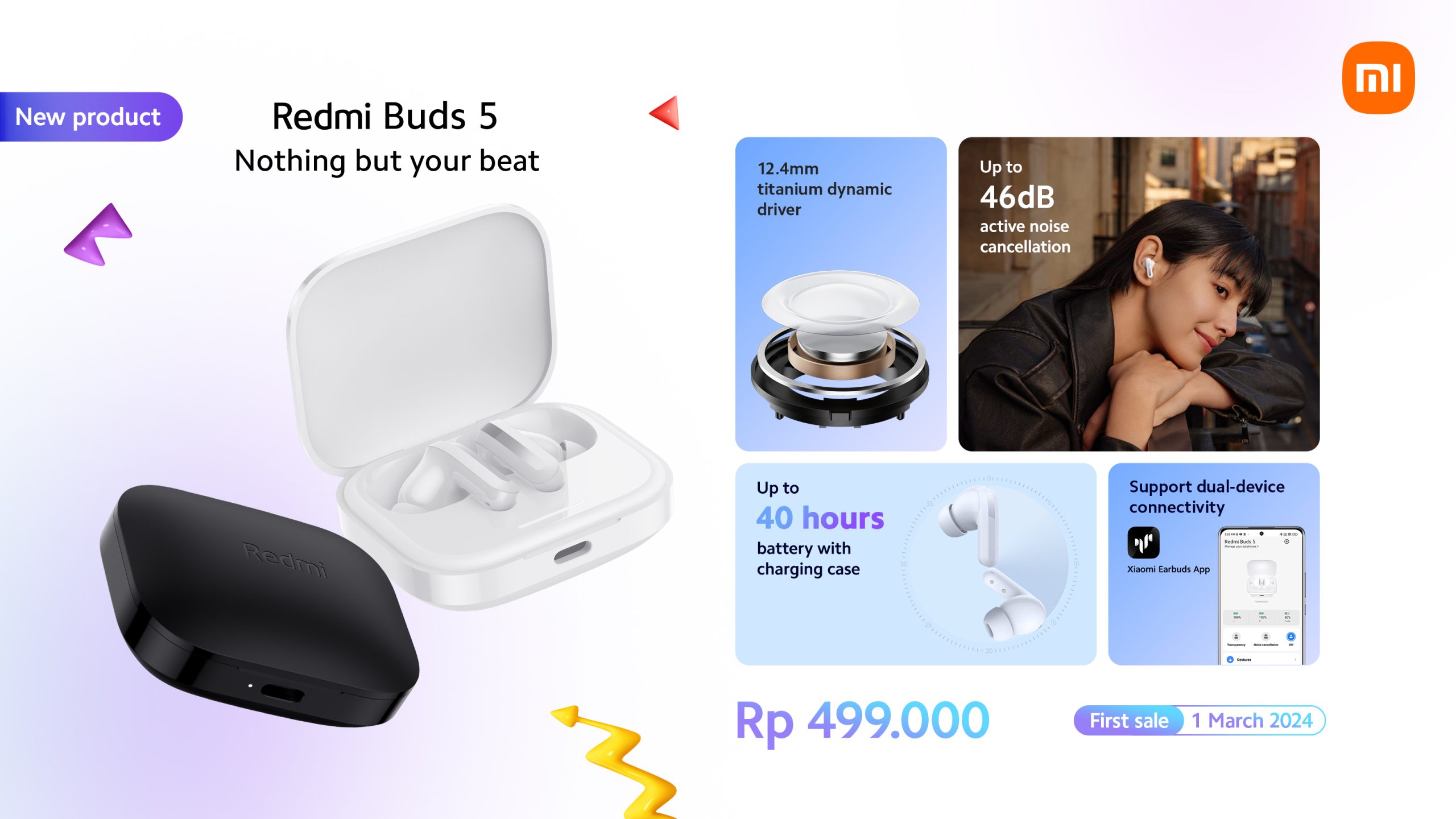 Dengan target sebagai TWS Noise Cancelling untuk pemula, Redmi Buds 5 hadir dengan segudang fitur yang banyak ditemukan di kelas premium juga.
