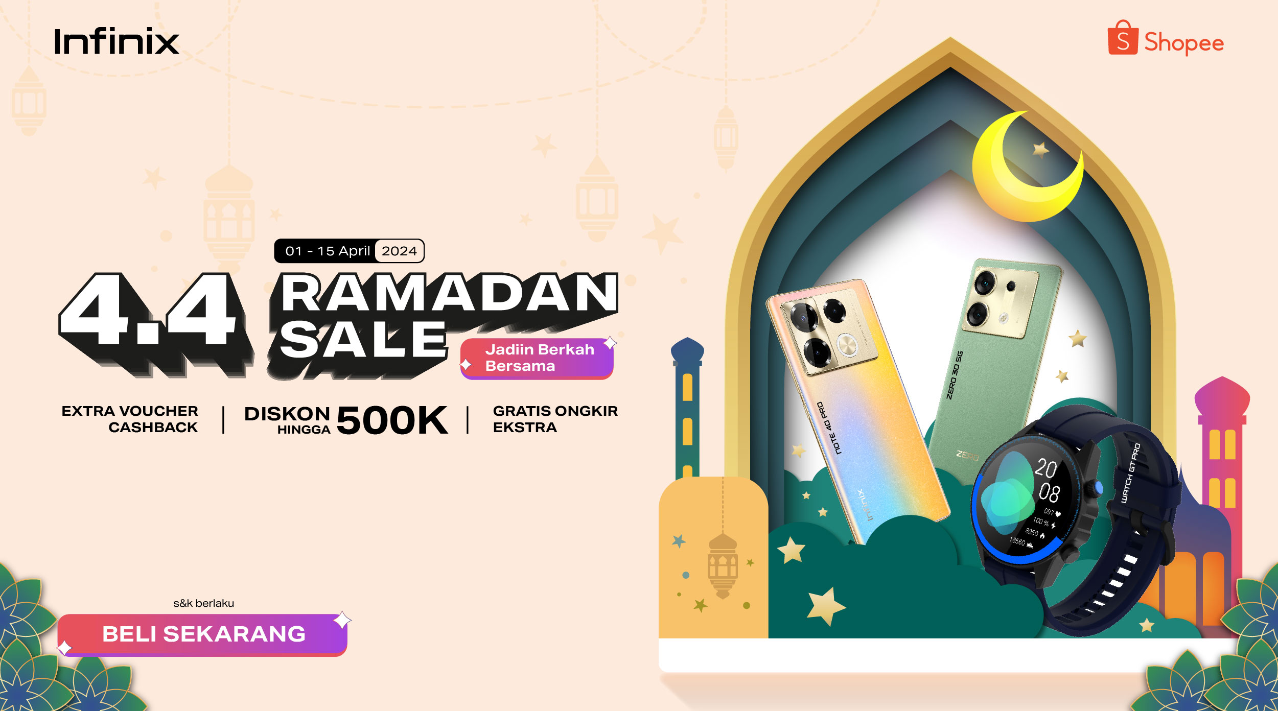 Dapatkan promo spesial hingga 500k di Infinix Official Store Shopee!