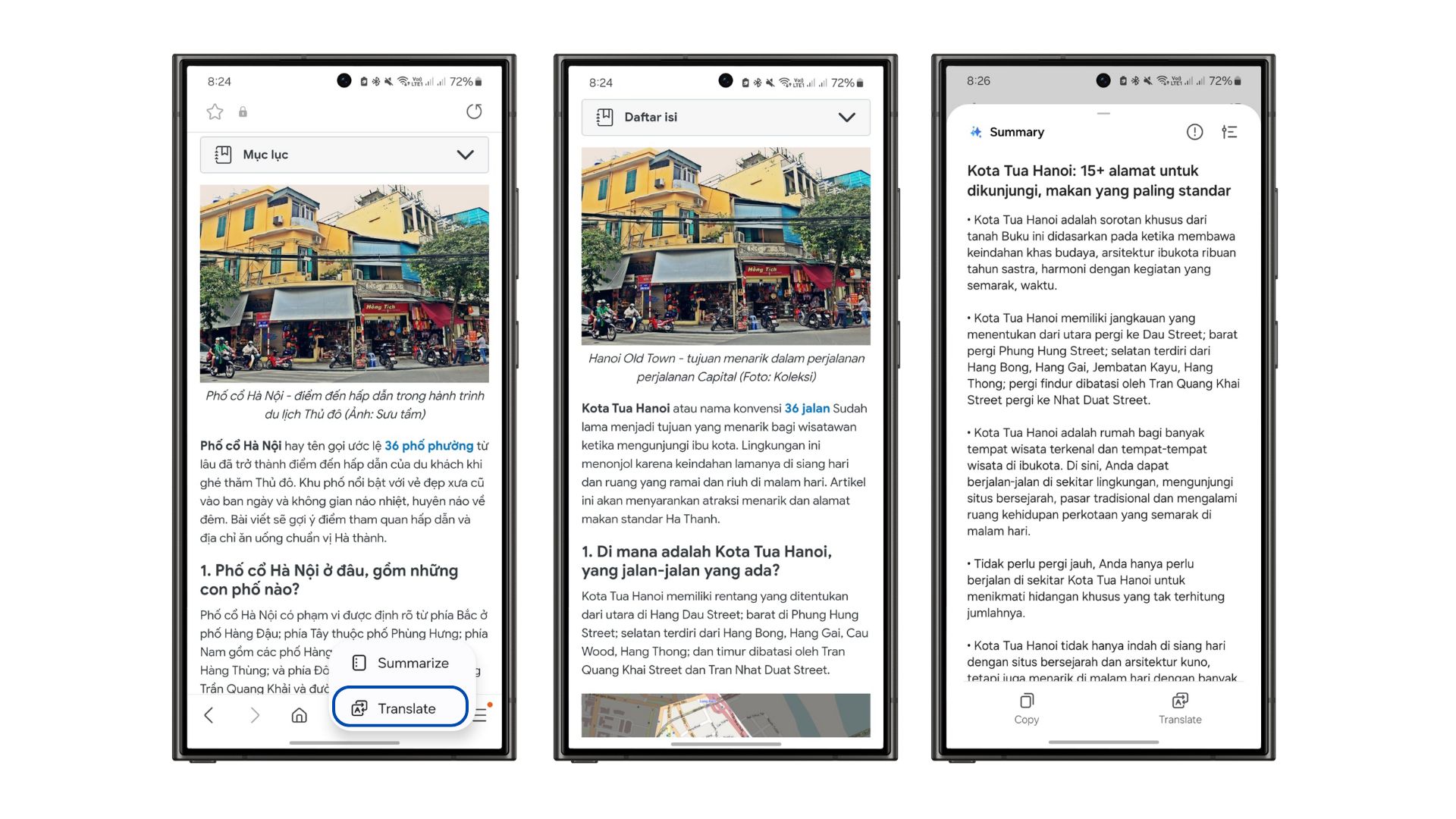 Solo traveling telah menjadi tren di kalangan anak muda  sebagai cara untuk menghilangkan penat di tengah kesibukan sehari-hari. Nah, buat kamu pengguna Galaxy S24 Series, sekarang nggak perlu khawatir akan lost in translation atau kebingungan  saat jalan-jalan ke luar negeri. Kamu bisa memanfaatkan Galaxy AI yang kini telah mendukung Bahasa Indonesia. Pengalaman seru saat solo traveling menggunakan Galaxy AI juga dirasakan oleh Content Creator Traveling Kevin Pramudya dan Team Galaxy Vonzy.