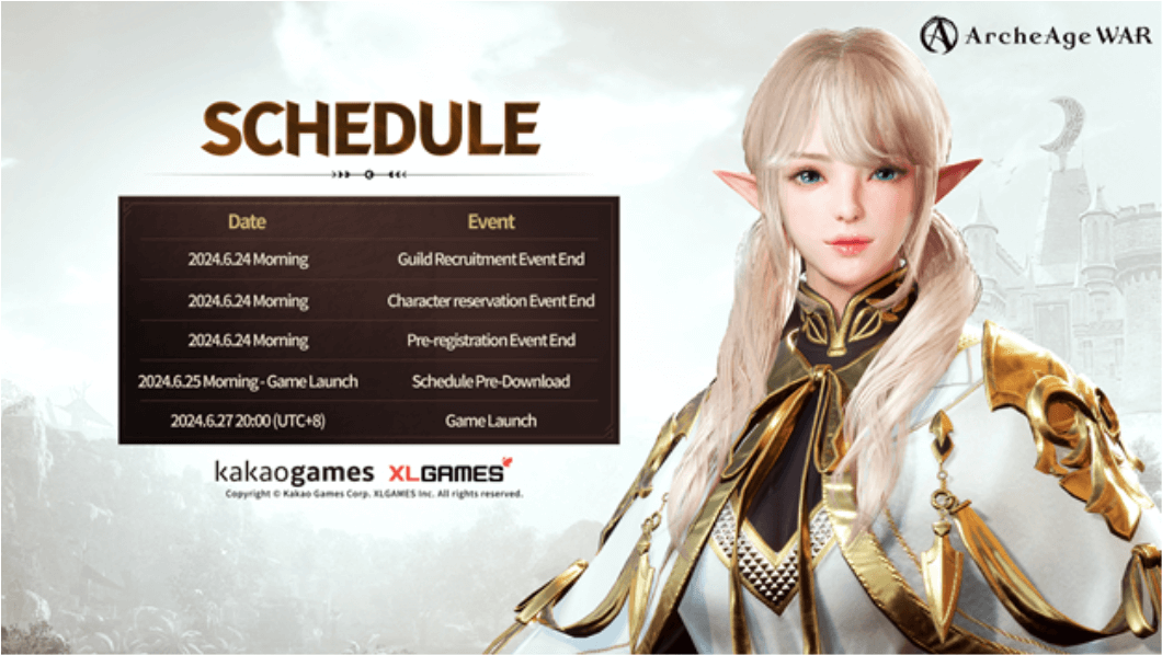 Jadwal peluncuran ArcheAge War