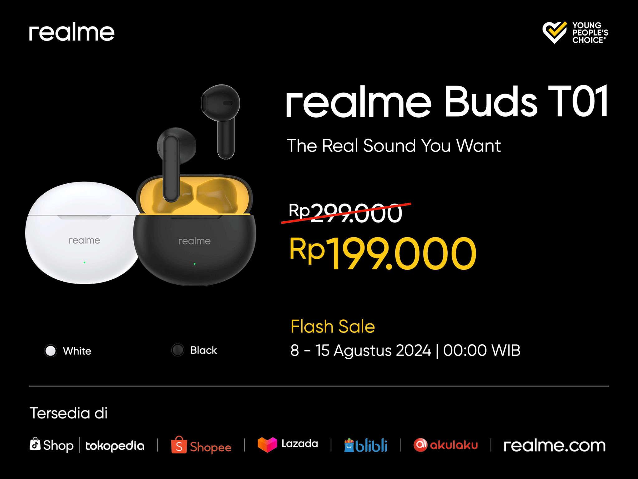 Selain realme 13, hadir juga TWS baru dari realme, realme Buds T01