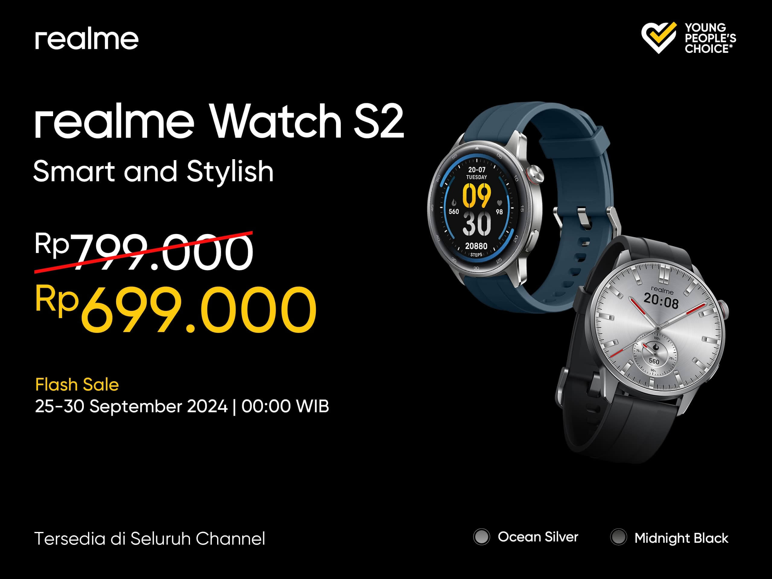 realme Watch S2 turut dihadirkan pada acara peluncuran kali ini.