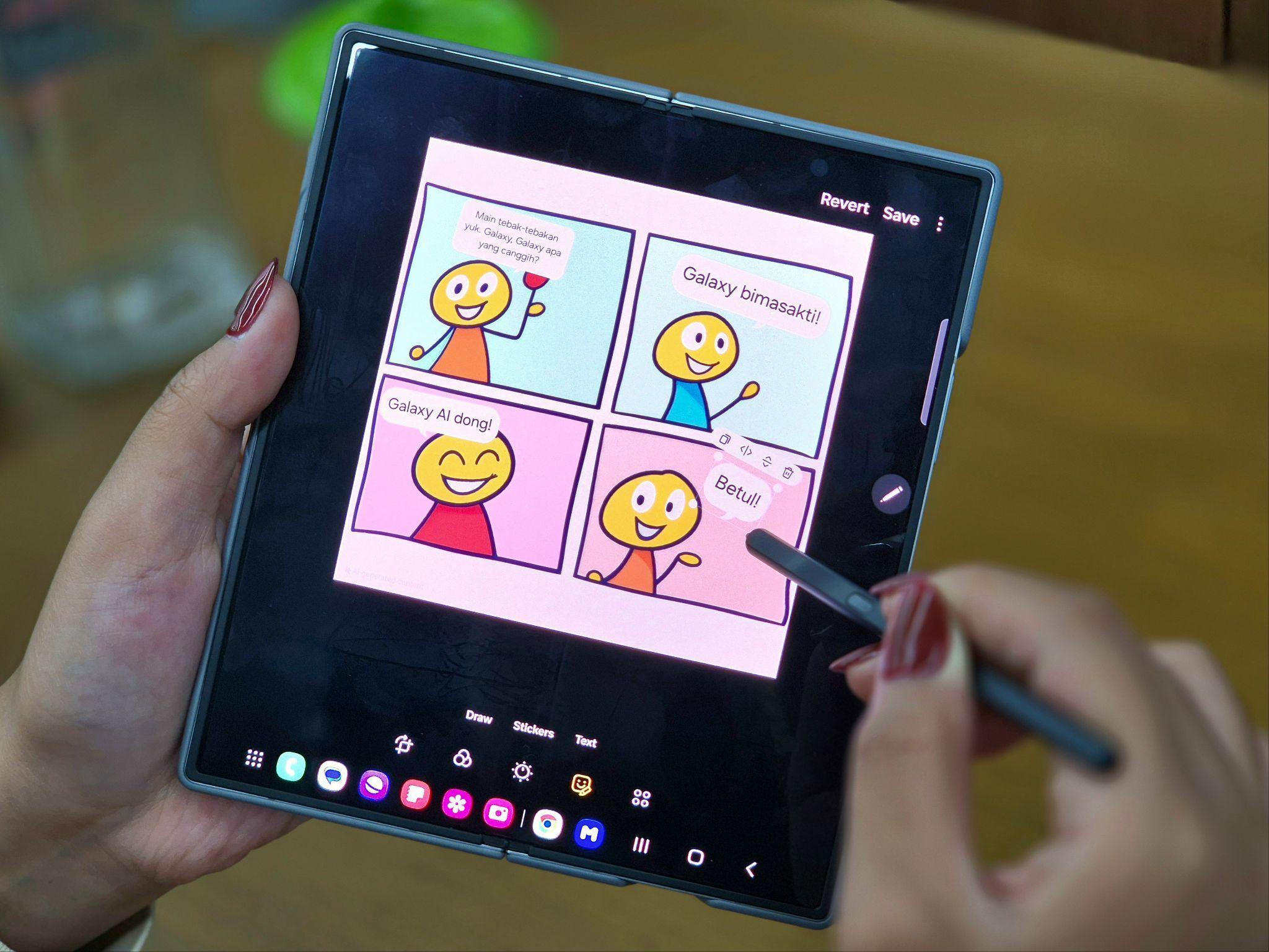 Bikin konten strip komik jadi lebih mudah menggunakan S Pen dan Sketch to Image