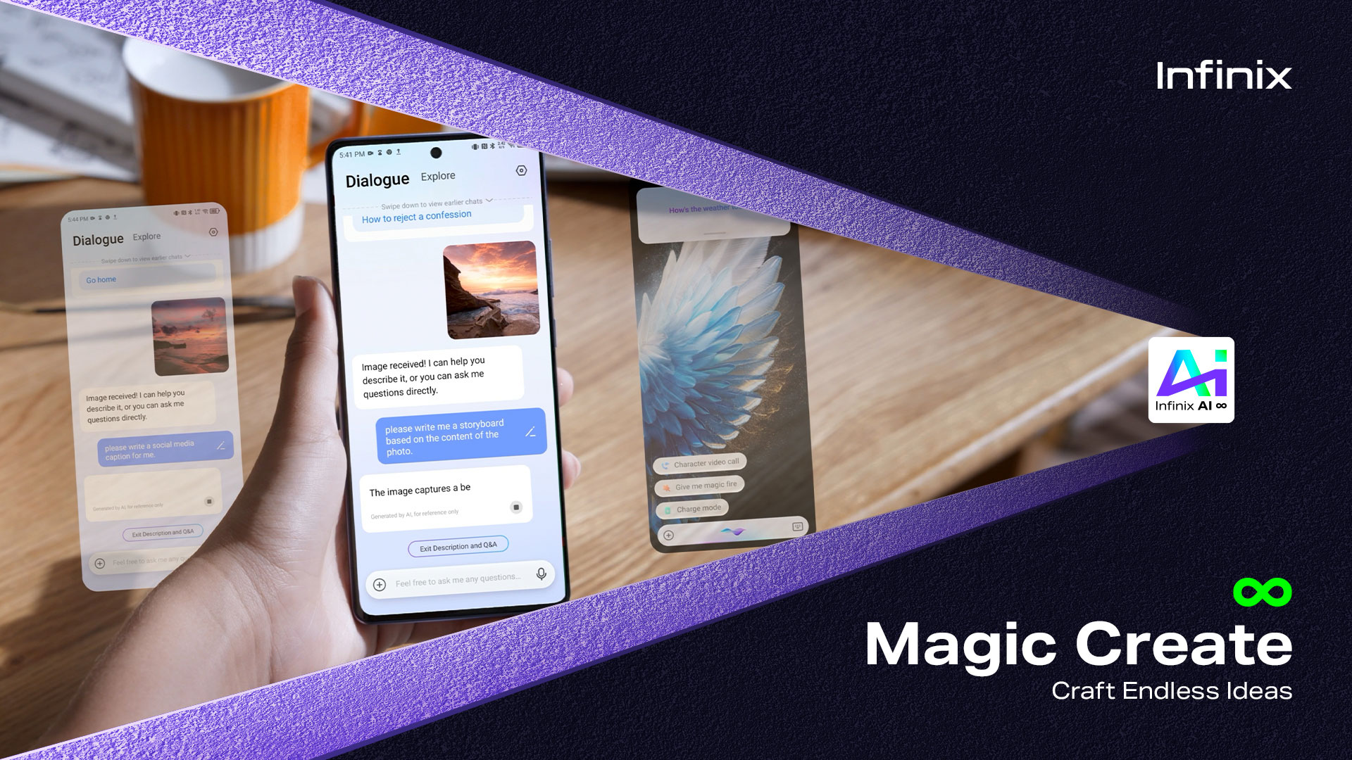 Permudah berkreasi dengan Infinix AI Magic Create.