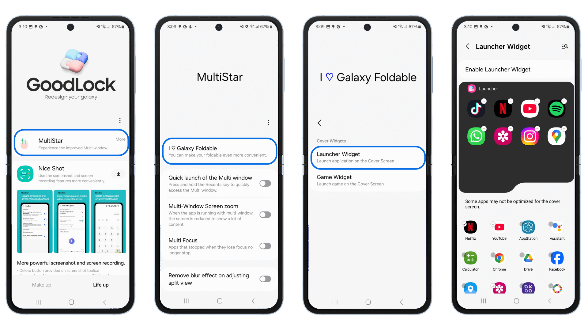 Step-by-step cara memunculkan widget apliksi di Cover Screen