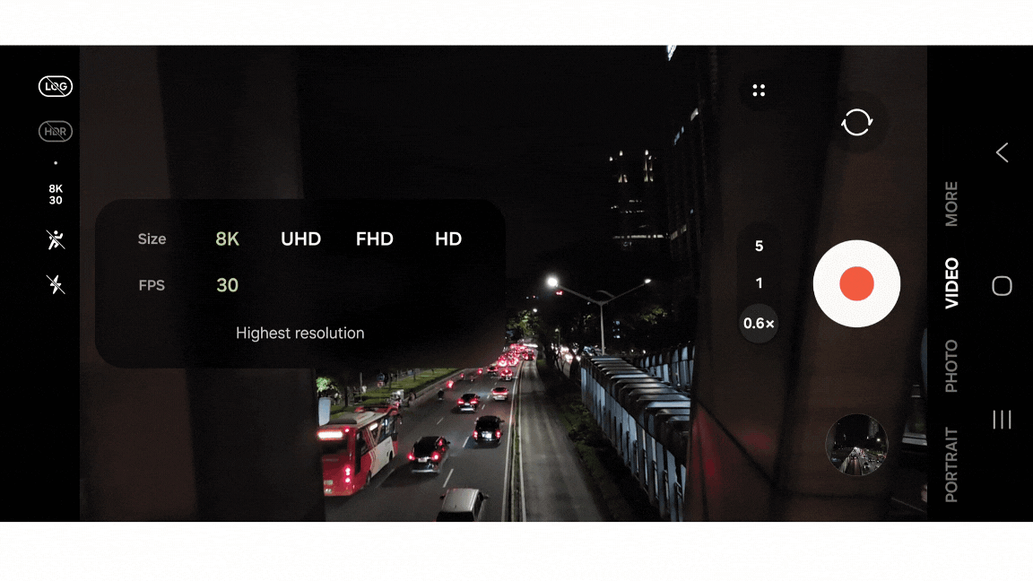 Kini perekaman hingga 8K dan 30 FPS dapat diaktifkan saat menggunakan lensa Ultra Wide, membuat hasil video semakin tajam layaknya kamera profesional