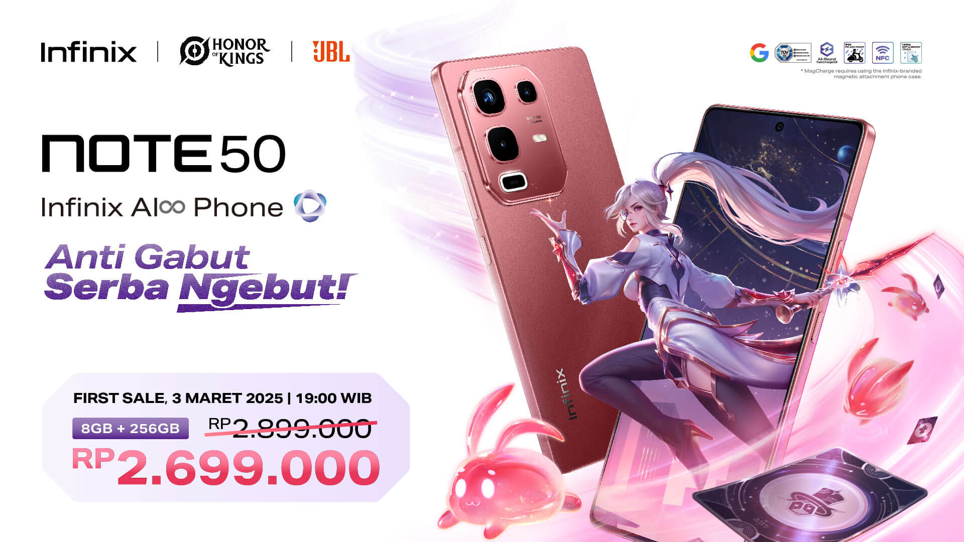 Selain Note 50 Pro, versi non-pro juga hadir meramaikan pasar Gaming AI Phone di Indonesia.