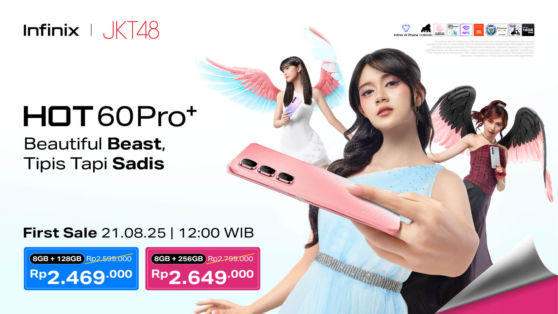 Infinix Hot 60 Pro+ hadirkan pengalaman yang buas dengan ukuran yang tipis.