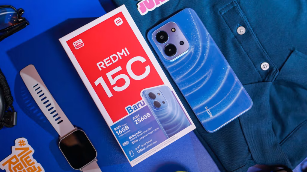 REDMI 15C menghadirkan desain yang cakep dan juga performa yang mantab.